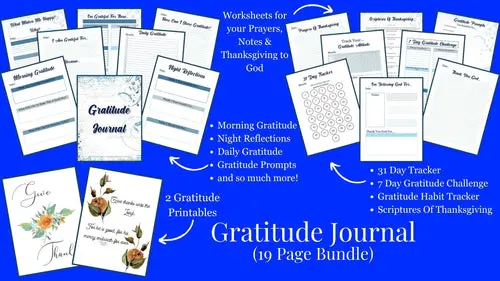 Gratitude Journal PDF - Bundle - RosemariesHeart