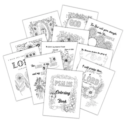 Psalms Scripture Coloring Pages - RosemariesHeart