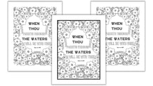 Load image into Gallery viewer, Scripture Coloring Pages - Isaiah 43:2 KJV - RosemariesHeart
